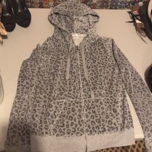 Love pink cheetah zip up hoodie